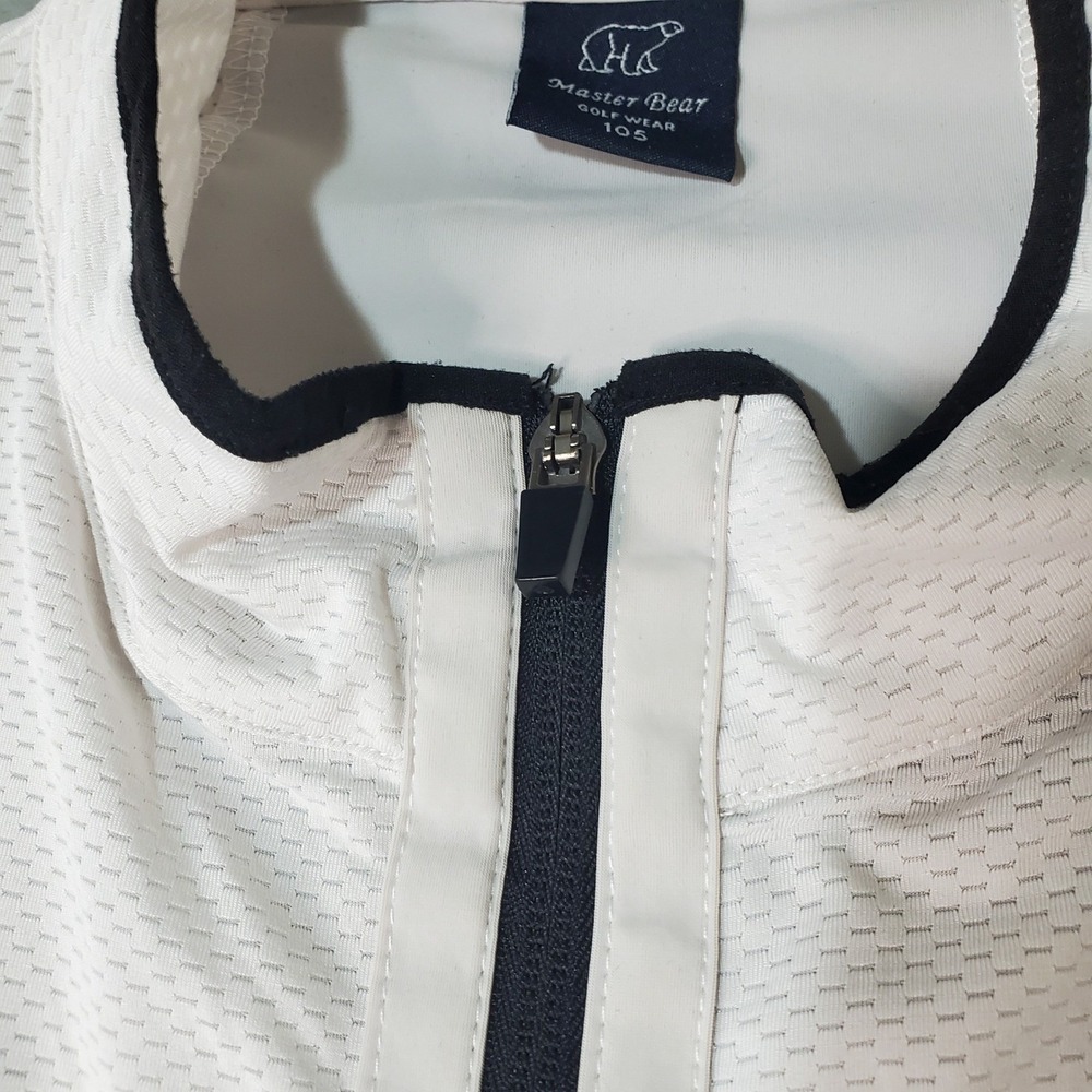 Master Bear Golf Wear Mens White Mesh Full Zip Performance Vest Size 105 XL - Picture 4 of 5